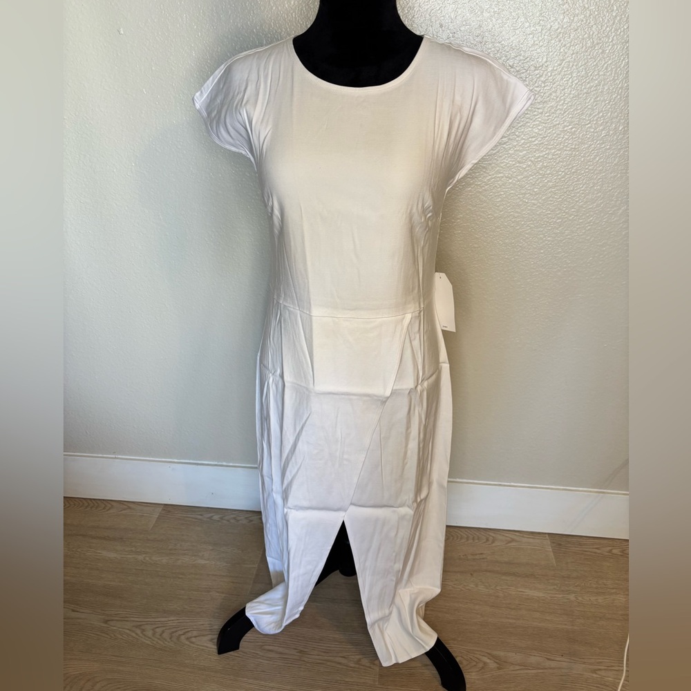 Universal Standard White Midi Dress with Cap Sleeves Size 3XS NWT